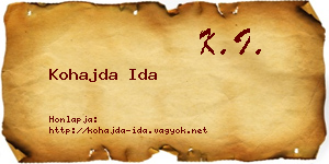 Kohajda Ida névjegykártya