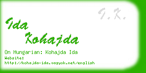 ida kohajda business card